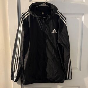 Adidas Men's Black and White Windbreaker